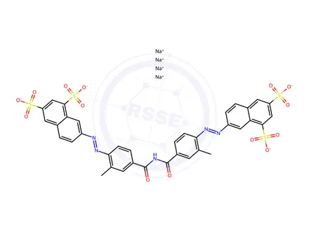 Chemical structure of tetrasodium 7,7'-[ureylenebis[(2-methyl-p-phenylene)azo]]dinaphthalene-1,3-disulphonate