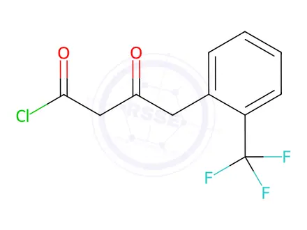 Chemical structure of 3-Oxo-4-(2-trifluoromethylphenyl)butanoyl chloride