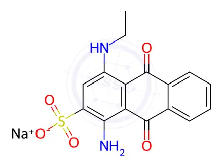 Chemical structure of sodium 1-amino-4-(ethylamino)-9,10-dihydro-9,10-dioxoanthracene-2-sulphonate