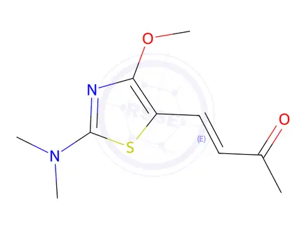 Chemical structure of 4-(2-(Dimethylamino)-4-methoxythiazol-5-yl)but-3-en-2-one