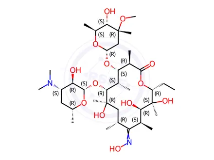 Chemical structure of (9Z)-Erythromycin A Oxime