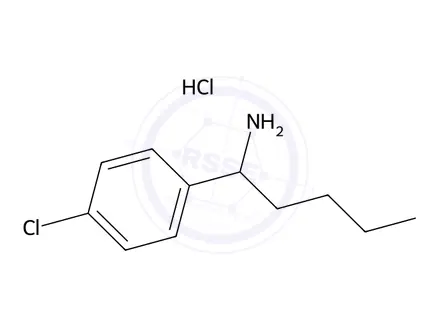 Chemical structure of 1-(4-Chlorophenyl)pentan-1-amine hydrochloride