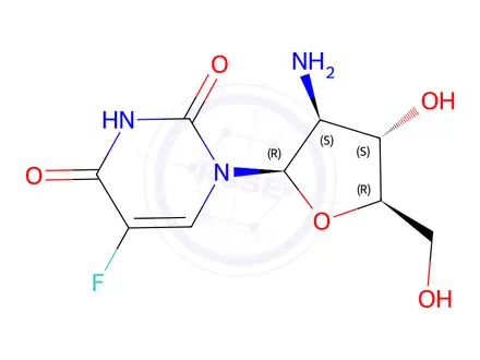 Chemical structure of 2'-Amino-2'-deoxy-5-fluoro-arabinouridine