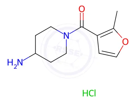 Chemical structure of 1-(2-Methylfuran-3-carbonyl)piperidin-4-amine Hydrochloride