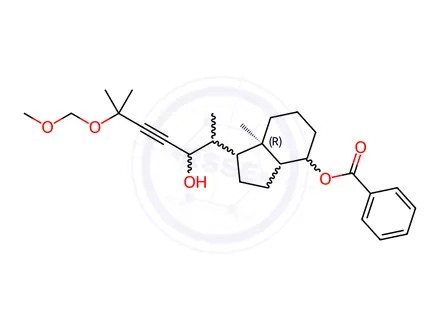 Chemical structure of Benzoic acid 1S-(2R-hydroxy-5-methoxymethoxy-1S,5-dimethyl-hex-3-ynyl)-7R-methyl-octahydro-inden-4-ylester