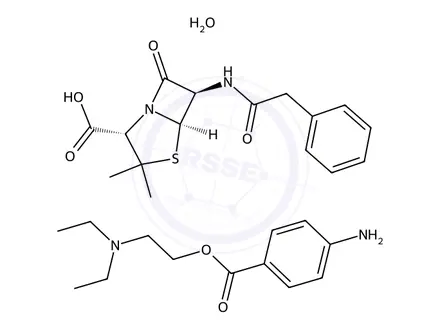 Chemical structure of Procaine Penicillin G Hydrate