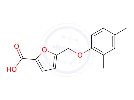 Chemical structure of 5-[(2,4-Dimethylphenoxy)methyl]-2-furoic acid