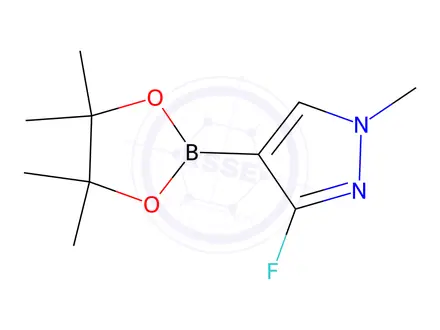 Chemical structure of 3-Fluoro-1-methyl-4-(4,4,5,5-tetramethyl-1,3,2-dioxaborolan-2-yl)-1H-pyrazole