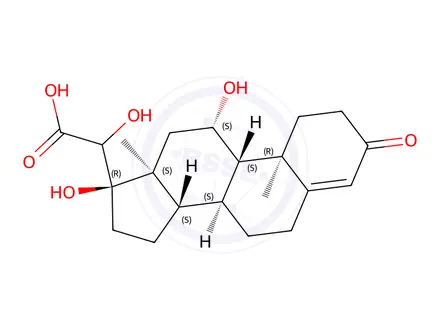 Chemical structure of 20-Dihydro Hydrocortisone 21-Carboxylic Acid