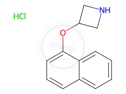 Chemical structure of Azetidine, 3-(1-naphthalenyloxy)-, hydrochloride (1:1)