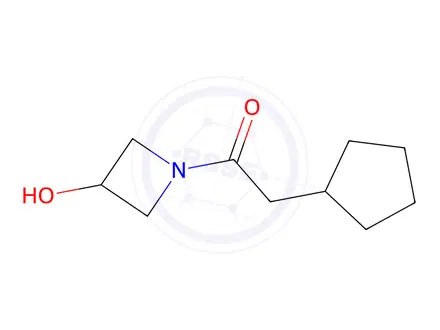 Chemical structure of 2-Cyclopentyl-1-(3-hydroxyazetidin-1-yl)ethan-1-one