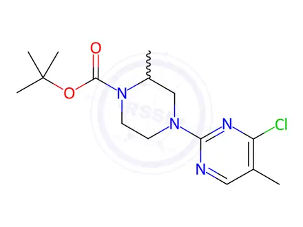 Chemical structure of tert-Butyl 4-(4-chloro-5-methylpyrimidin-2-yl)-2-methylpiperazine-1-carboxylate