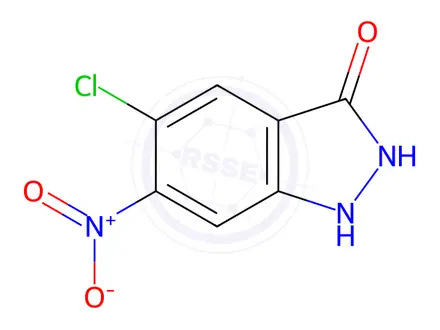 Chemical structure of 5-Chloro-6-nitro-1H-indazol-3(2H)-one