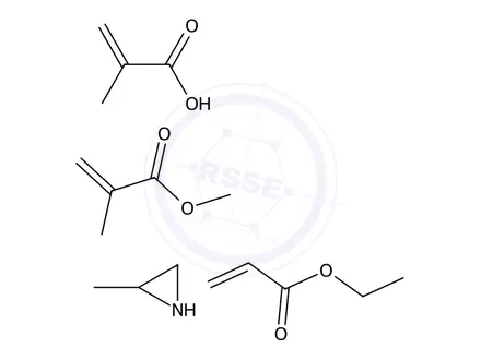 Chemical structure of 2-Propenoic acid, 2-methyl-, polymer with ethyl 2-propenoate, 2-methylaziridine and methyl 2-methyl-2-propenoate