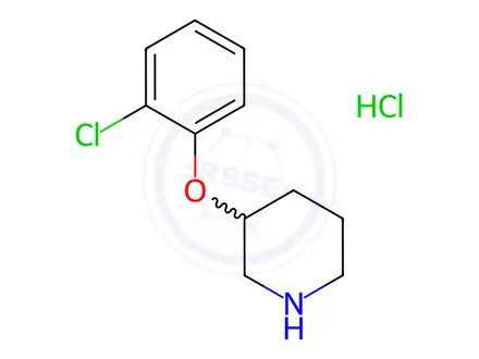 Chemical structure of 3-(2-Chlorophenoxy)piperidine hydrochloride