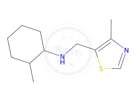 Chemical structure of 2-Methyl-N-((4-methylthiazol-5-yl)methyl)cyclohexan-1-amine