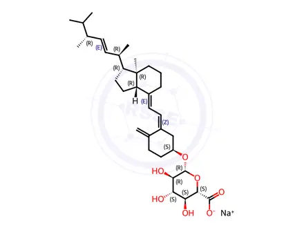 Chemical structure of Vitamin D2-Beta-D-Glucuronide Sodium