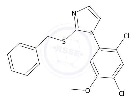 Chemical structure of 2-(Benzylthio)-1-(2,4-dichloro-5-methoxyphenyl)-1H-imidazole