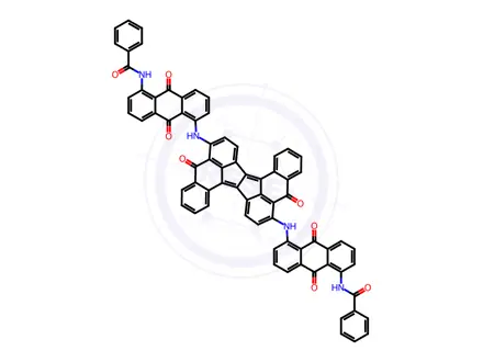 Chemical structure of N,N'-[(5,13-dihydro-5,13-dioxoaceanthryleno[2,1-a]aceanthrylene-6,14-diyl)bis[imino(9,10-dihydro-9,10-dioxoanthracene-5,1-diyl)]]bis(benzamide)