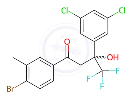 Chemical structure of 1-(4-Bromo-3-methylphenyl)-3-(3,5-dichlorophenyl)-4,4,4-trifluoro-3-hydroxybutan-1-one