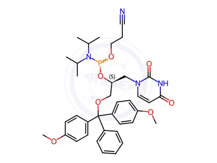 Chemical structure of Phosphoramidites Impurity 110 (GNA-S-U Phosphoramidite)
