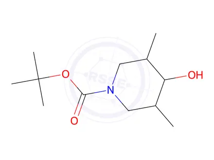 Chemical structure of tert-butyl 4-hydroxy-3,5-dimethylpiperidine-1-carboxylate