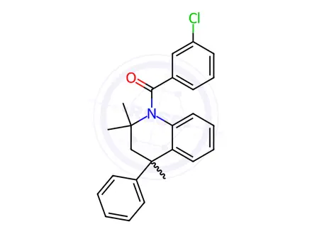 Chemical structure of (3-chlorophenyl)(2,2,4-trimethyl-4-phenyl-3,4-dihydroquinolin-1(2H)-yl)methanone