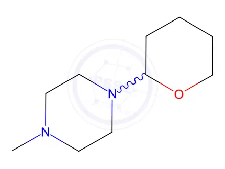 Chemical structure of Piperazine, 1-methyl-4-(tetrahydro-2H-pyran-2-yl)-(9CI)