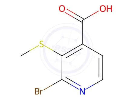 Chemical structure of 2-Bromo-3-(methylthio)isonicotinic acid