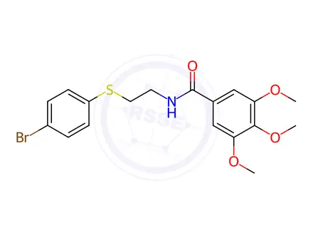 Chemical structure of N-{2-[(4-bromophenyl)sulfanyl]ethyl}-3,4,5-trimethoxybenzamide