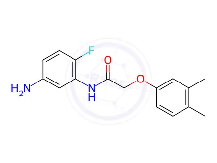 Chemical structure of N-(5-Amino-2-fluorophenyl)-2-(3,4-dimethylphenoxy)acetamide