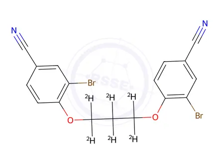 Chemical structure of Dibromopropamidine Impurity 3-d6