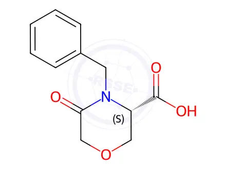 Chemical structure of (S)-4-Benzyl-5-oxomorpholine-3-carboxylic Acid