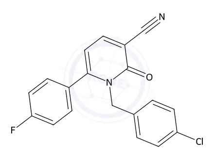 Chemical structure of 1-(4-Chlorobenzyl)-6-(4-fluorophenyl)-2-oxo-1,2-dihydropyridine-3-carbonitrile