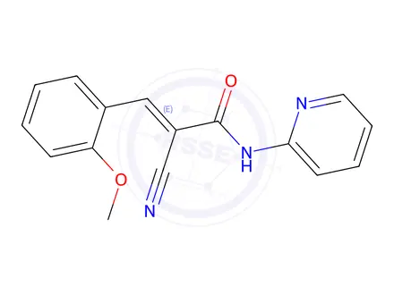 Chemical structure of (2E)-2-Cyano-3-(2-methoxyphenyl)-N-(pyridin-2-yl)prop-2-enamide