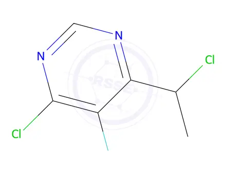 Chemical structure of 4-chloro-6-(1-chloroethyl)-5-fluoropyrimidine