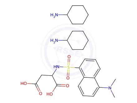 Chemical structure of DANSYL-DL-ASPARTIC ACID DI(CYCLOHEXYLAMM