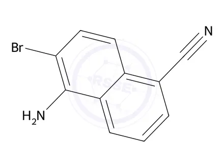 Chemical structure of 5-Amino-6-bromo-1-naphthonitrile