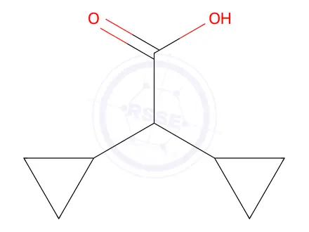 Chemical structure of 2,2-dicyclopropylacetic acid