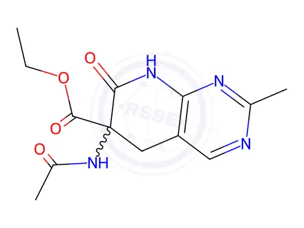 Chemical structure of Ethyl 6-acetamido-2-methyl-7-oxo-5,6,7,8-tetrahydropyrido[2,3-d]pyrimidine-6-carboxylate