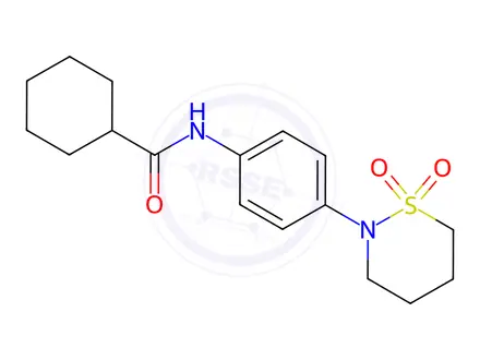 Chemical structure of N-(4-(1,1-Dioxido-1,2-thiazinan-2-yl)phenyl)cyclohexanecarboxamide