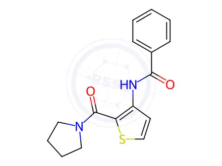 Chemical structure of N-[2-(Pyrrolidine-1-carbonyl)thiophen-3-yl]benzamide