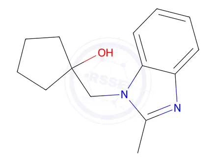 Chemical structure of 1-[(2-Methyl-1H-1,3-benzodiazol-1-yl)methyl]cyclopentan-1-ol