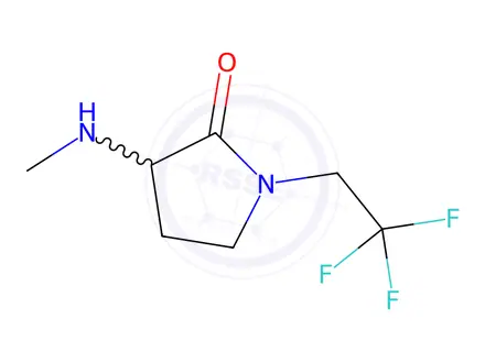 Chemical structure of 3-(methylamino)-1-(2,2,2-trifluoroethyl)pyrrolidin-2-one