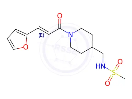 Chemical structure of (E)-N-((1-(3-(Furan-2-yl)acryloyl)piperidin-4-yl)methyl)methanesulfonamide