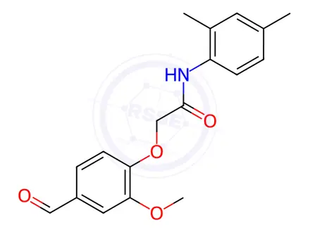 Chemical structure of N-(2,4-dimethylphenyl)-2-(4-formyl-2-methoxyphenoxy)acetamide