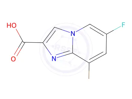 Chemical structure of 8-Bromo-6-fluoro-imidazo[1,2-a]pyridine-2-carboxylic acid