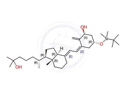 Chemical structure of (1S,5R,Z)-5-(tert-butyldiMethylsilyloxy)-3-((E)-2-((1R,3aS,7aR)-1-((R)-6-hydroxy-6-Methylheptan-2-yl)-7a-Methyldihydro-1H-inden-4(2H,5H,6H,7H,7aH)-ylidene)ethylidene)-2-Methylenecyclohexanol