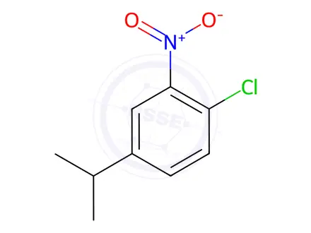 Chemical structure of Benzene, 1-chloro-4-(1-methylethyl)-2-nitro-