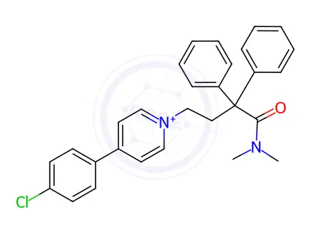 Chemical structure of 4-(4-Chlorophenyl)-1-(4-(dimethylamino)-4-oxo-3,3-diphenylbutyl)-pyridinium